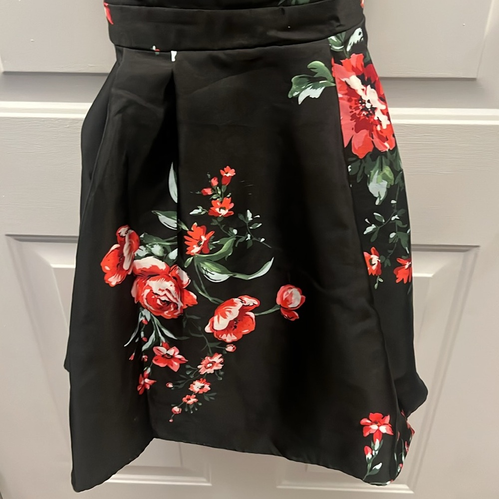Floral Black Halter Dress - Picture 6 of 7